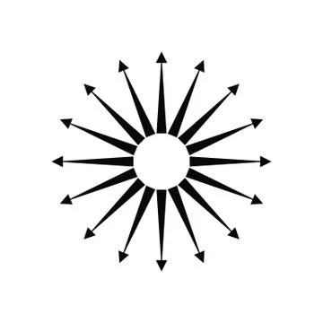 Isolated vector sign of circular outward arrows. Stock Illustration