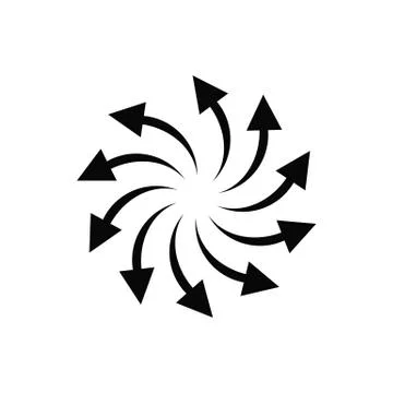 Isolated vector sign of circular outward arrows. Stock Illustration