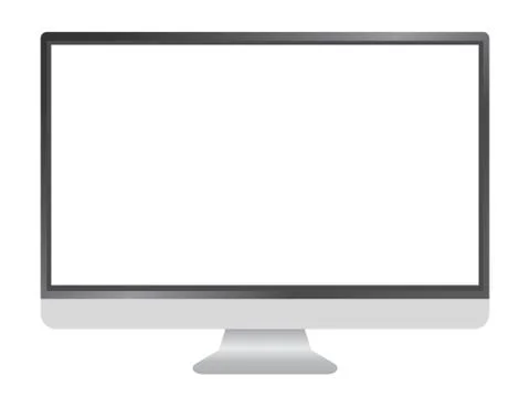 Isolated vector silver color 16:9 Aspect Ratio wide screen computer monitor Stock Illustration