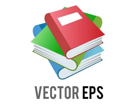 Isolated vector three traditional book gradient icon 스톡 일러스트