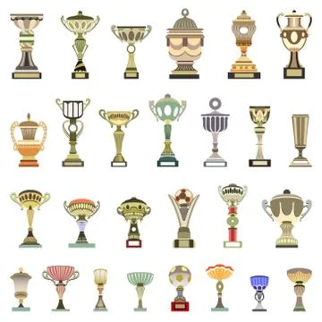 Isolated vector trophy cups Stock Illustration