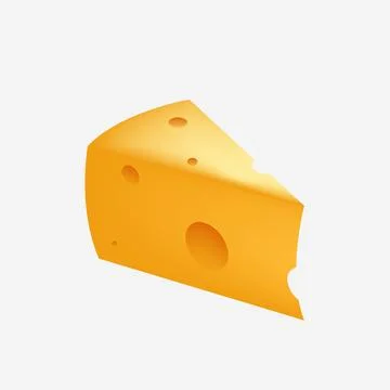 The isolated vector wedge of yellow orange cheese icon with holes Stock Illustration