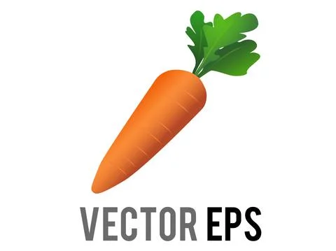 Isolated vector whole bright orange carrot icon Stock Illustration