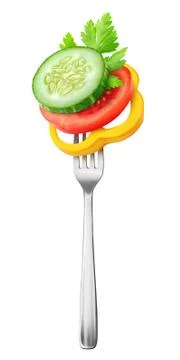 Isolated vegetable pieces Stock Photos