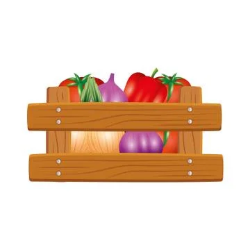 Isolated vegetables inside box vector design Illustrazione stock