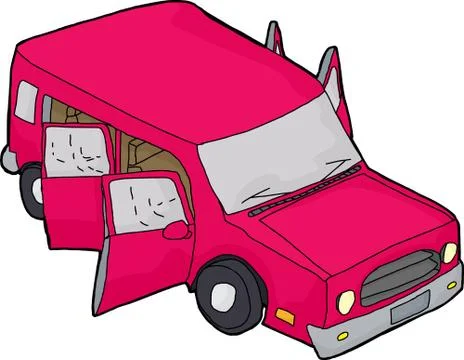 Isolated Vehicle with Open Doors Stock Illustration