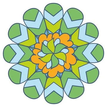 Isolated vibrant colored mandala pattern Vector イラスト素材