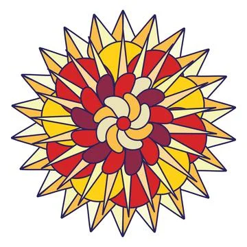 Isolated vibrant colored mandala pattern Vector Stock Illustration