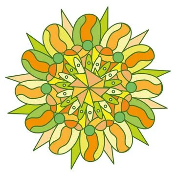 Isolated vibrant colored mandala pattern Vector 스톡 일러스트