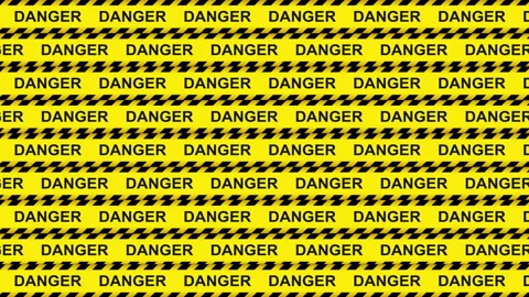 Isolated video of danger tapes roll cover chroma key screen Stock Footage 239195485