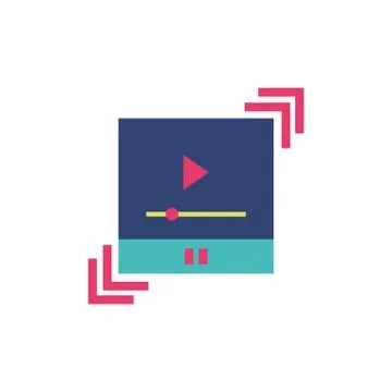 Isolated video play inside website code vector design Illustrazione stock