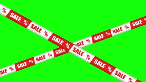 Isolated video of red and white sale shopping stripe on green background Video stock 237344527