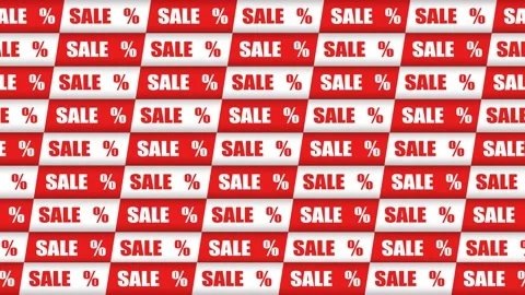 Isolated video of red and white sale shopping stripe hides green chroma Stock-Footage 237835995
