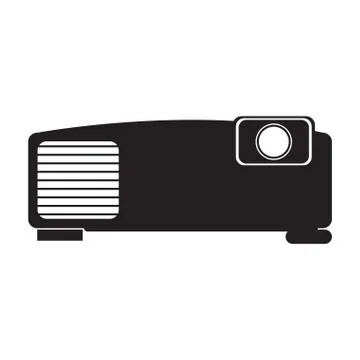 Isolated videobeam silhouette Stock Illustration