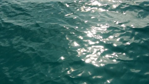 Isolated view of turquoise water from moving boat in the Sea of Cortez, Mexico. Stock Footage 113384251