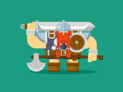Isolated viking character Stock Illustration