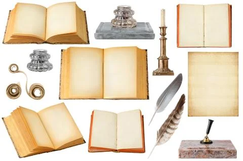 Isolated vintage writing objects Stock Photos