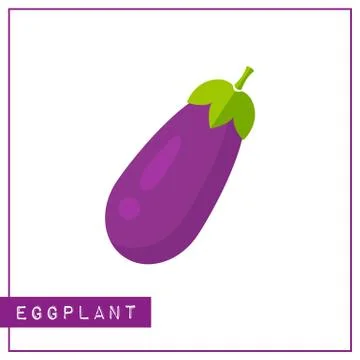 Isolated violet eggplant memory training card Stock Illustration
