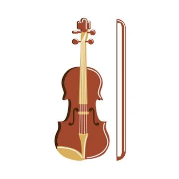 Isolated violin on white. Stockillustratie