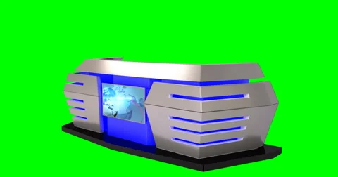 Isolated Virtual News Studio Desk Vidéo 59721735