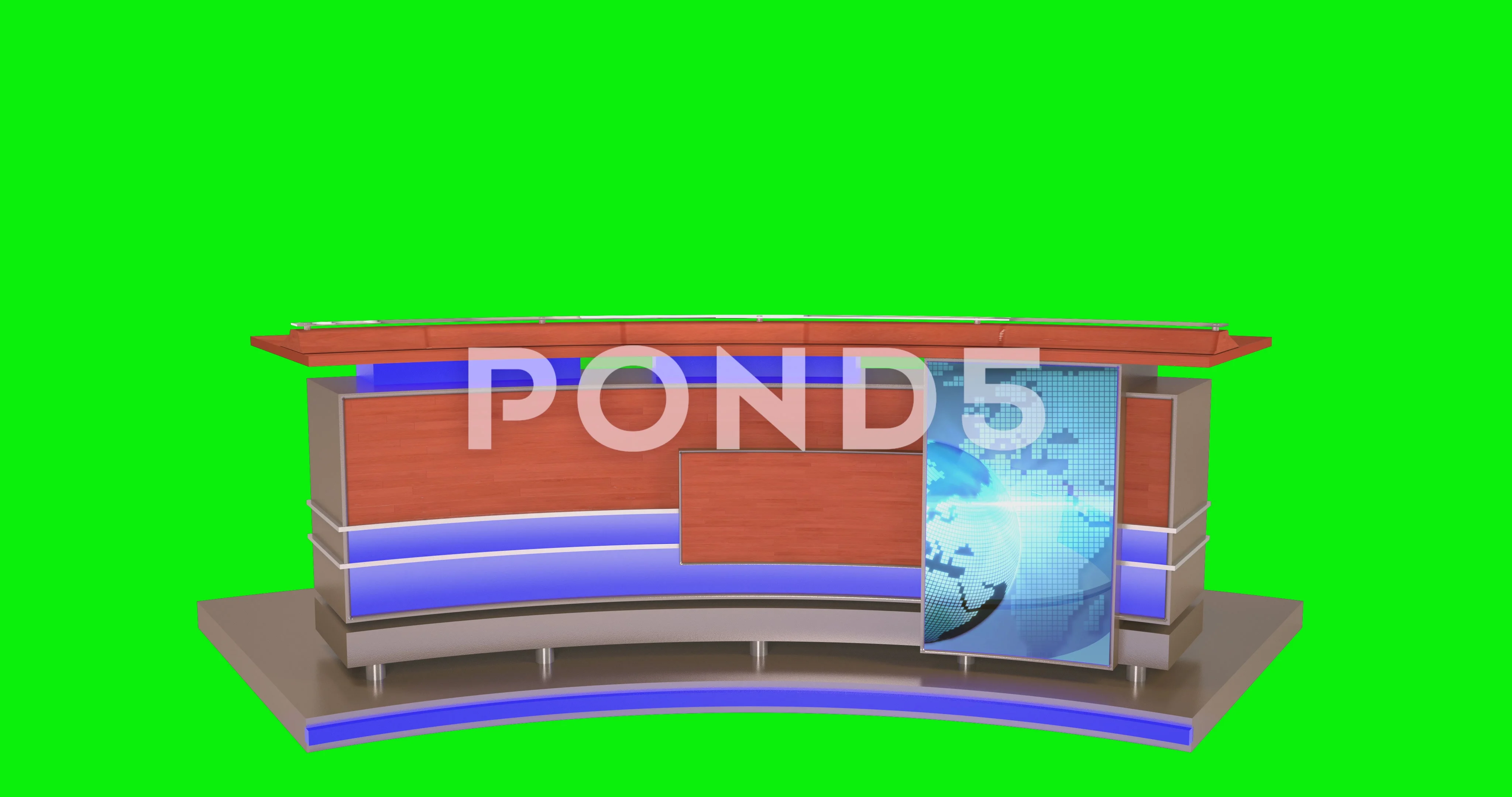 Stock Video Isolated Virtual News Studio Desk 59722744