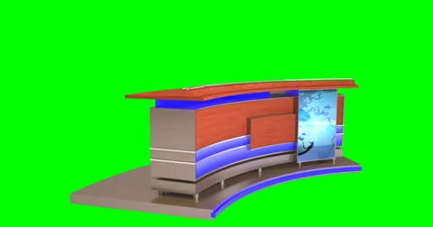  Isolated Virtual News Studio Desk Stock Footage 59722943