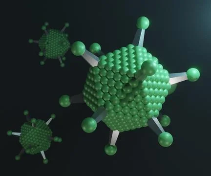 Isolated Virus polyhedral morphology Stock Illustration