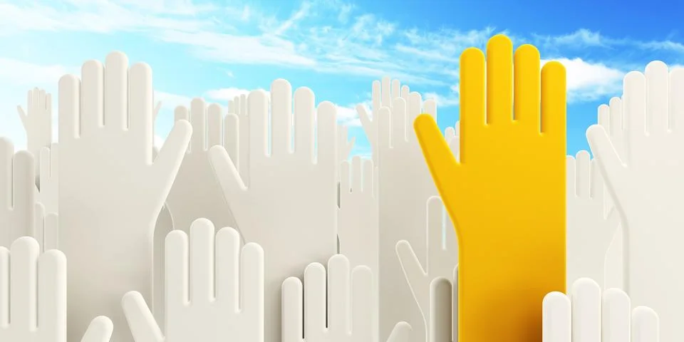 Isolated voting human hands Stock-Illustration