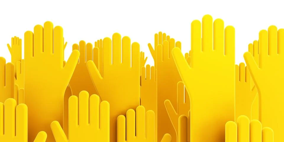 Isolated voting human hands Stock Illustration