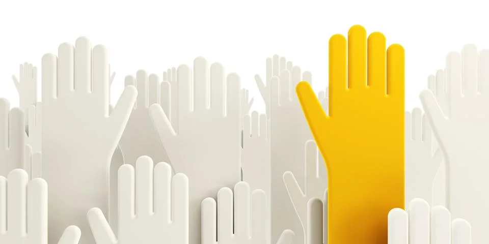 Isolated voting human hands Stock Illustration