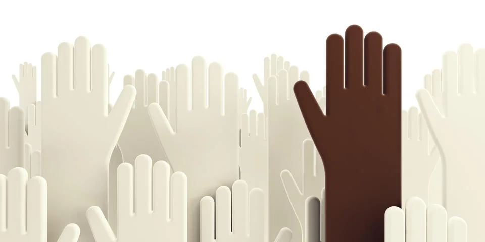 Isolated voting human hands Stock-Illustration