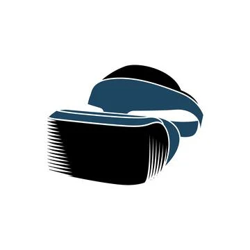 Isolated vr headset logotype on white background. Black color virtual reality Stock Illustration