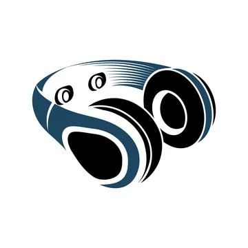 Isolated vr headset logotype on white background. Black color virtual reality Stock Illustration