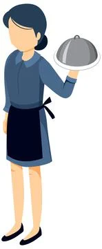 Isolated waitress character icon Stock Illustration