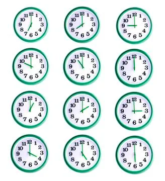 Isolated wall clock collage Stock Photos
