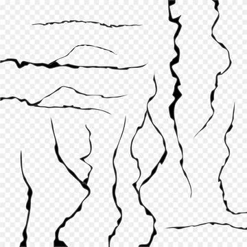 Isolated wall crack. Abstract texture of wall cracks. Stock Illustration