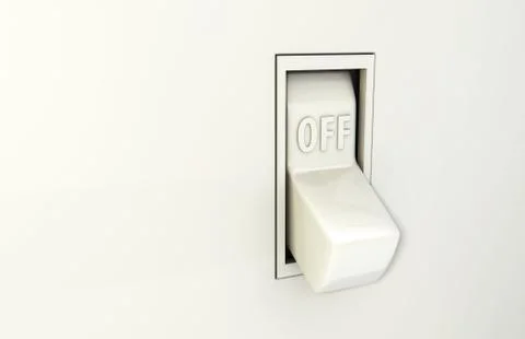 Isolated wall light switch in the Off position Stock Illustration