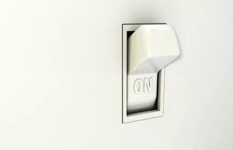 Isolated wall light switch in the On position Stock Illustration