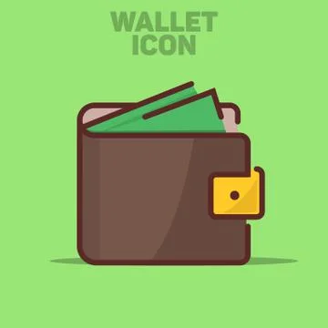Isolated Wallet Icon Vector Illustration Green Background Stock Illustration