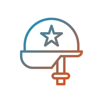 Isolated War Helmet Symbol Gradient Illustration Stock Illustration