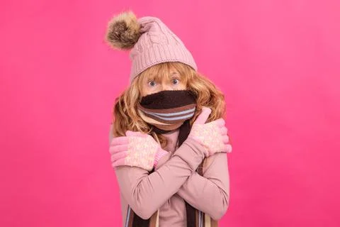 Isolated warm woman with cold expression Stock-Fotos