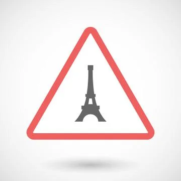Isolated warning sign icon with   the Eiffel tower イラスト素材