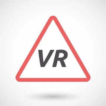 Isolated warning signal with    the virtual reality acronym VR Stock Illustration