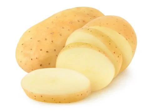 Isolated washed raw potatoes Stock Photos