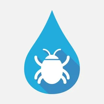 Isolated water drop with a bug Illustrazione stock
