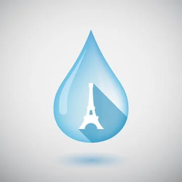 Isolated water drop with   the Eiffel tower イラスト素材