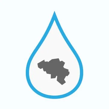 Isolated water drop with  the map of Belgium Stock Illustration