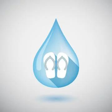 Isolated water drop with   a pair of flops Ilustração Stock