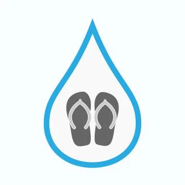 Isolated water drop with   a pair of flops Ilustração Stock