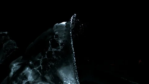 Isolated water splash on black backdrop wide shot v16 Stock-Footage 112241122